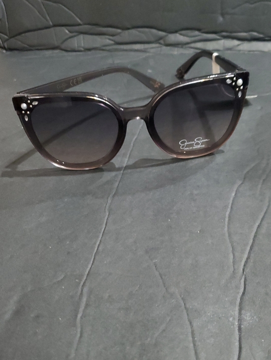Jessica Simpson Accessories - Jessica Simpson j6085 smoky Gray pearl crystal studded square cat eye sunglasses